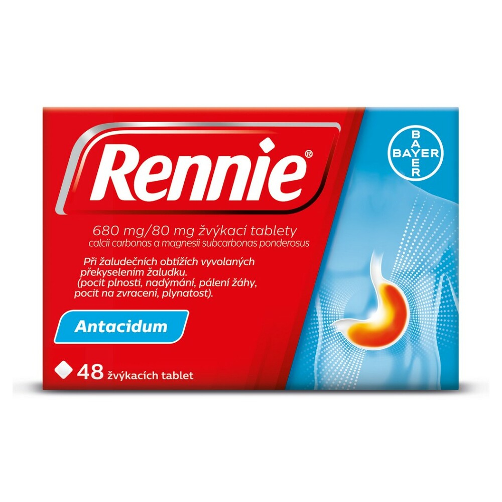 RENNIE Žvýkací tablety 48 tablet | Lékárna Hronov