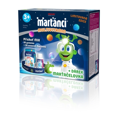 WALMARK Marťánci multivitamin MIX 50+50 tablet + DÁREK Marťačelovka
