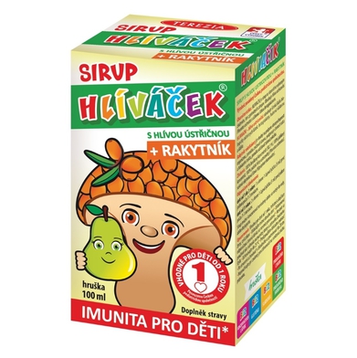 TEREZIA Hlíváček sirup s hlívou a rakytníkem s příchutí hrušky 100 ml